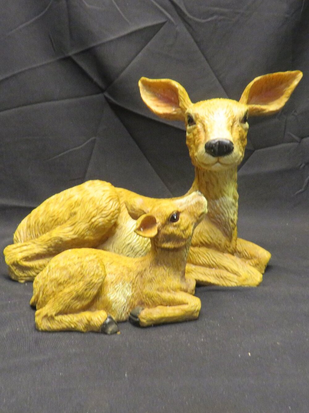 Mother and Fawn Cast Resin with Glass Eyes.